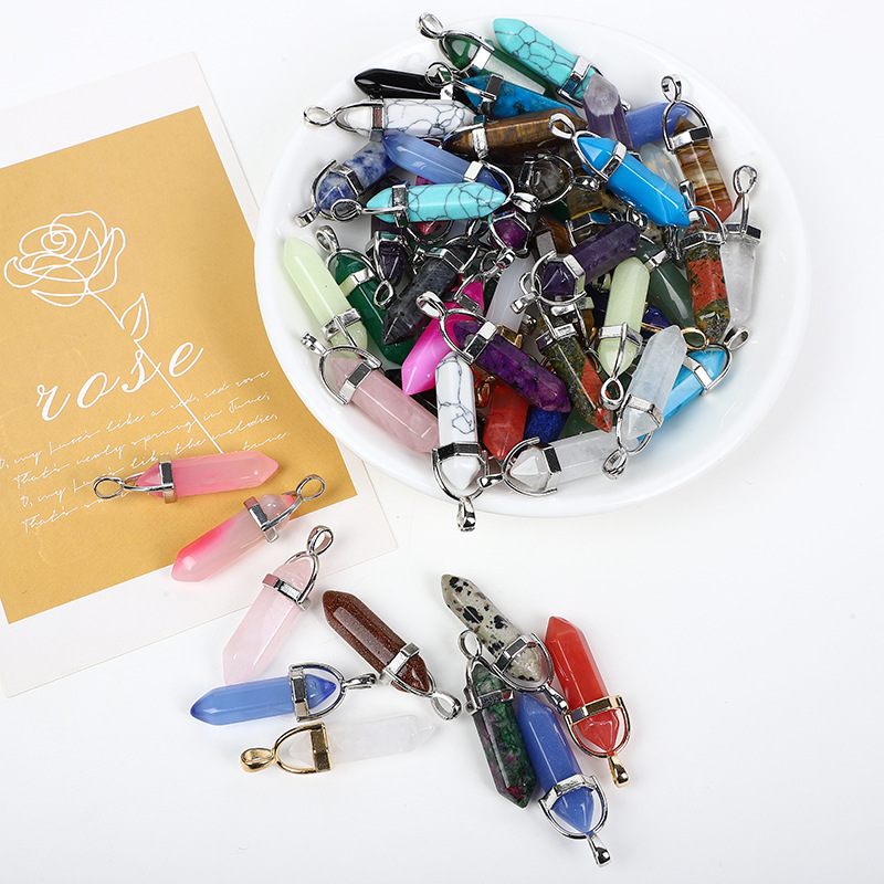 Crystalline Hexagonal Pendant Necklace Image 1