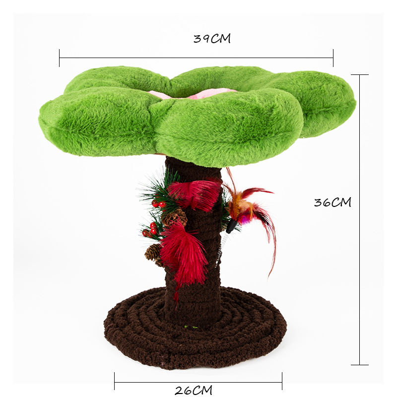 Marco de escalada para gatos con flores, pequeño árbol de sisal de una pieza, tabla de agarre para gatos vertical, linda columna de agarre para gatos de girasol, suministros para gatos