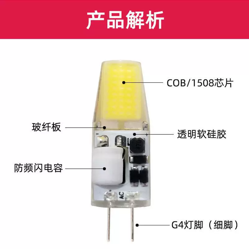 LED energy-saving front headlights for mirror, super bright bulb, light source, 12v, 220v