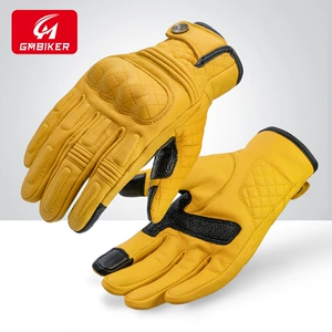 Motorcycle Gloves, Windproof, Warm, Genuine Leather, Anti-Fall, Racing, Motorcycle Rider Equipment, Men's and Women's Retro Autumn and Winter