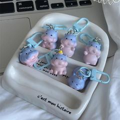 可爱立体河马钥匙扣卡通挂件手机链包挂学生随身小物情侣闺蜜礼物