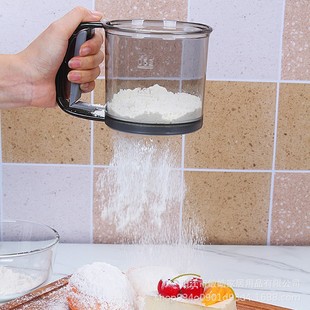 Handheld Flour Sieve, Semi-Automatic Sieve, Baking Sieve, Fine Mesh Sieve, Sugar Powder Sieve, Household Flour Sieve Artifact