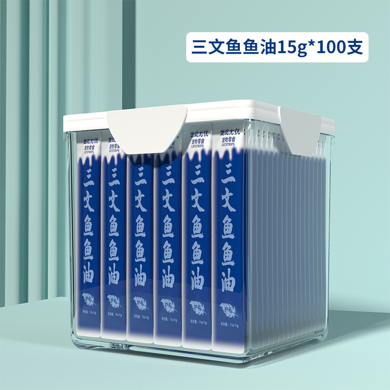 100 tiras de gato FCL Snacks para gatos Aceite de pescado genuino, pollo, engorde, nutrición, hidratación, alimento básico para gatitos enlatados