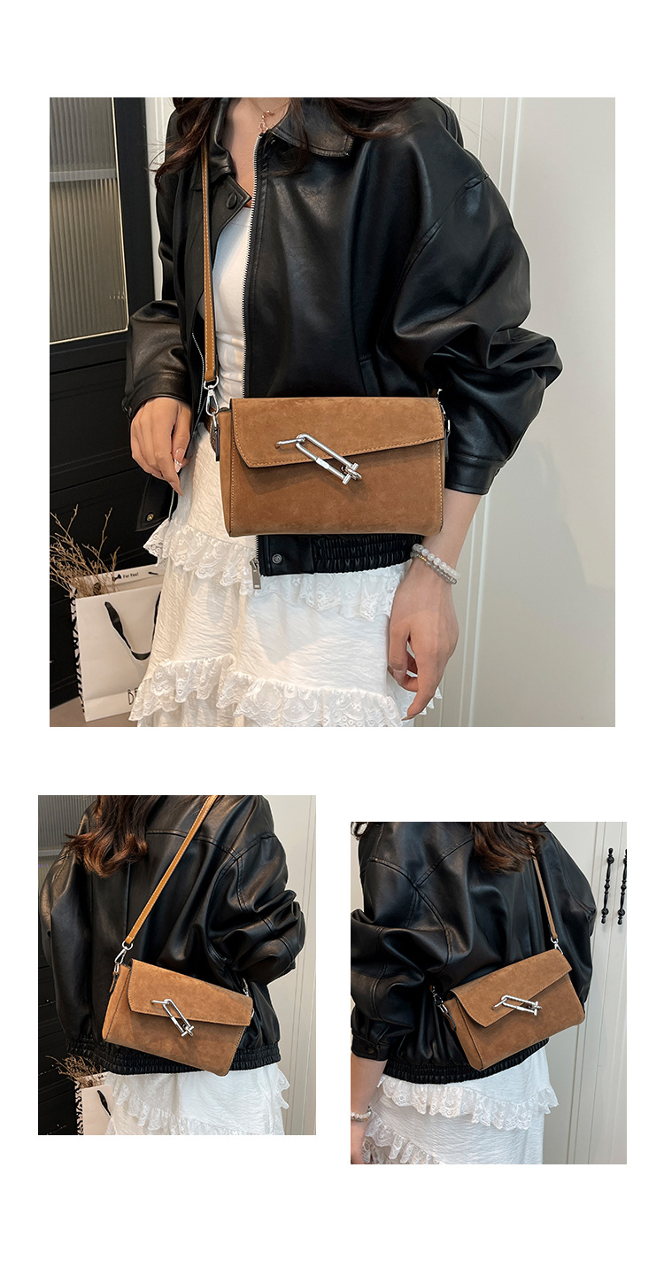 Suede Exquisite Lockbox Bag For Women 2025 New Model, Light Luxury, Niche High-End Sense, Shoulder Bag, Crossbody Lock Buckle Small Square Bag_voghion.com