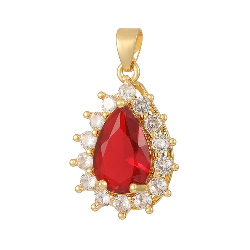 Joyas transfronterizas colgante de rubí esmeralda ligero de lujo accesorios de acero de titanio collar no decolor cadena clavícula