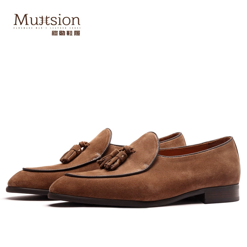 M30715 [поколение волос] обувь на удачу, мужская повседневная мужская обувь с кисточками, британские бархатные туфли, летняя педаль