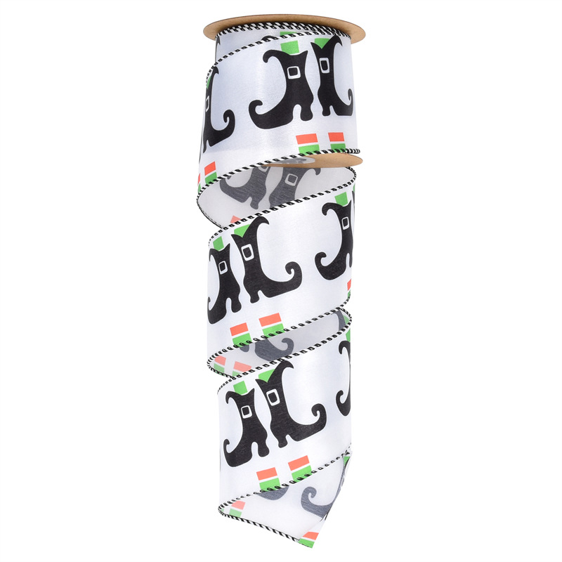 63mm transfronterizo Amazon nueva imitación de la cinta de Halloween fantasmas más araña de alambre de hierro calabaza decoración cinta 5 yardas