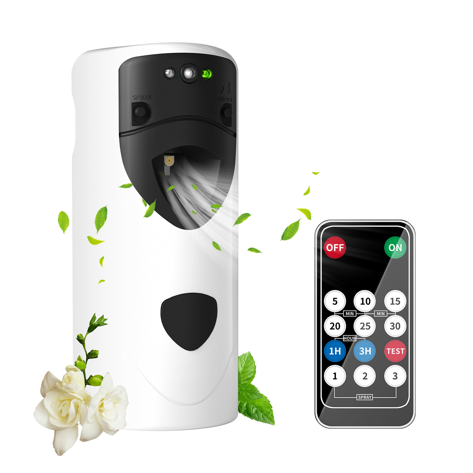 Máquina de fragancia de tiempo automático tipo pared tipo pequeño purificador de aire fresco pulverizador de fragancia de detección de luz