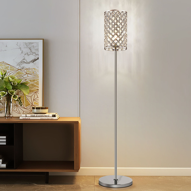 Crystal floor lamp modern minimalist living room sofa next to bedroom bedside vertical table lamp girl room lamps wholesale