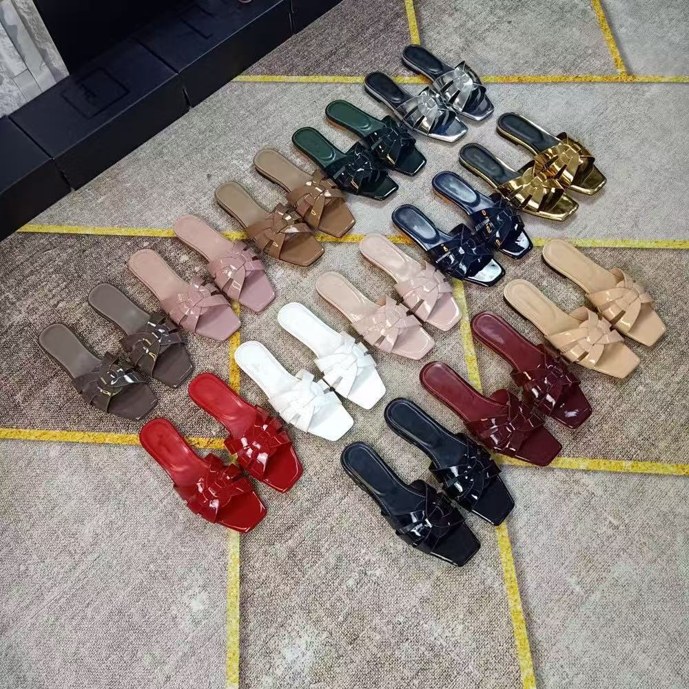 Women's Genuine Leather Woven Flat Sandals Versatile One-strap_voghion.com