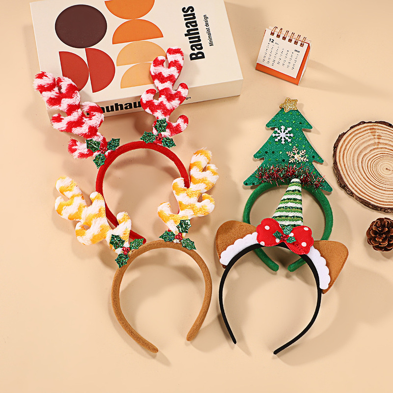 クロスボーダークリスマスアントラーカチューシャ、かわいいフォレストクリスマスツリーカチューシャ、お祭り雰囲気のドレスアップヘッドドレス、かわいいカチューシャ|undefined