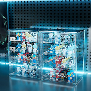 定制手办盲盒展示盒亚克力防尘磁吸透明泡泡玛特积木手办收纳盒-阿里巴巴