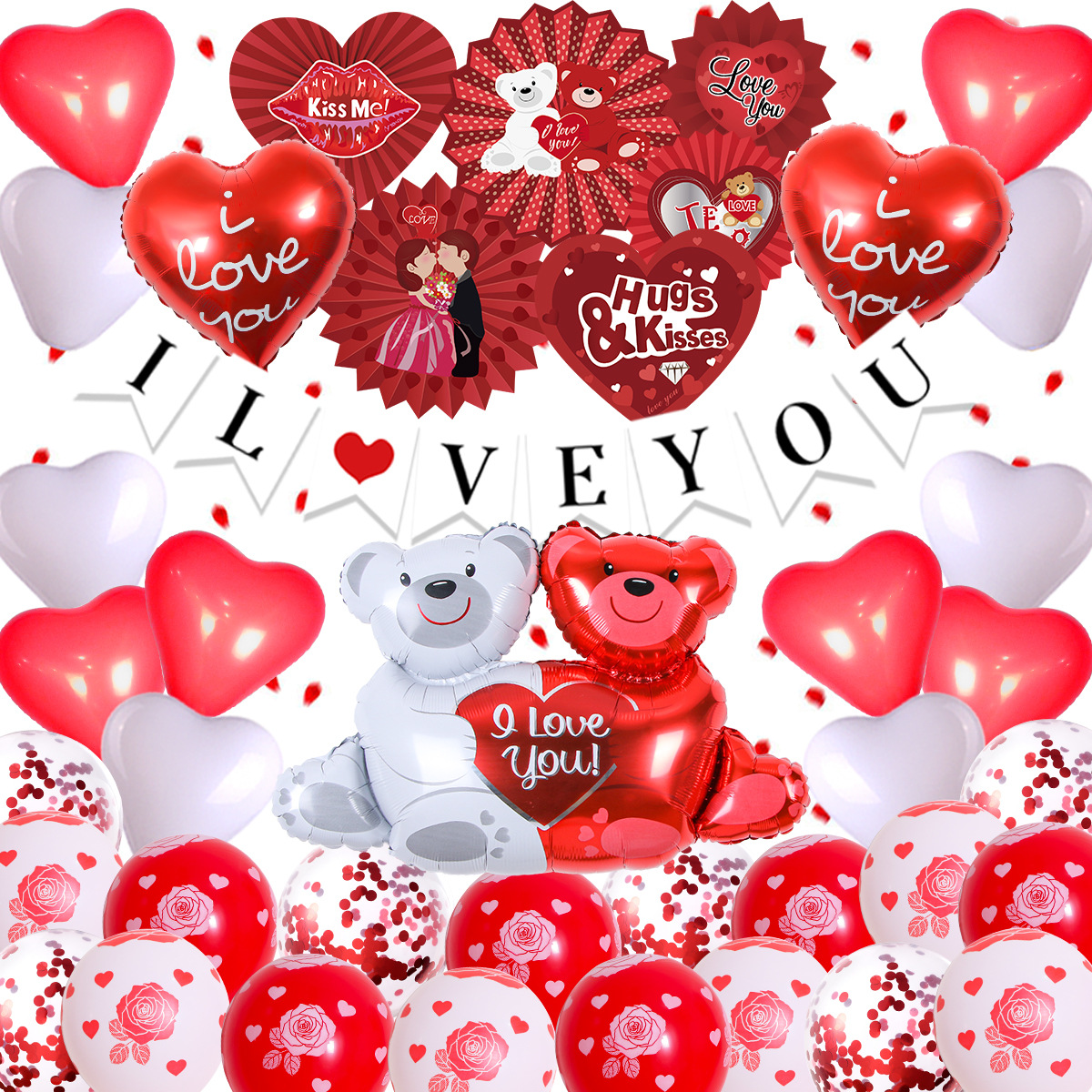 Día de San Valentín 18 pulgadas con un globo en forma de corazón, diseño de boda, partido transfronterizo, set de globo, suministros de boda