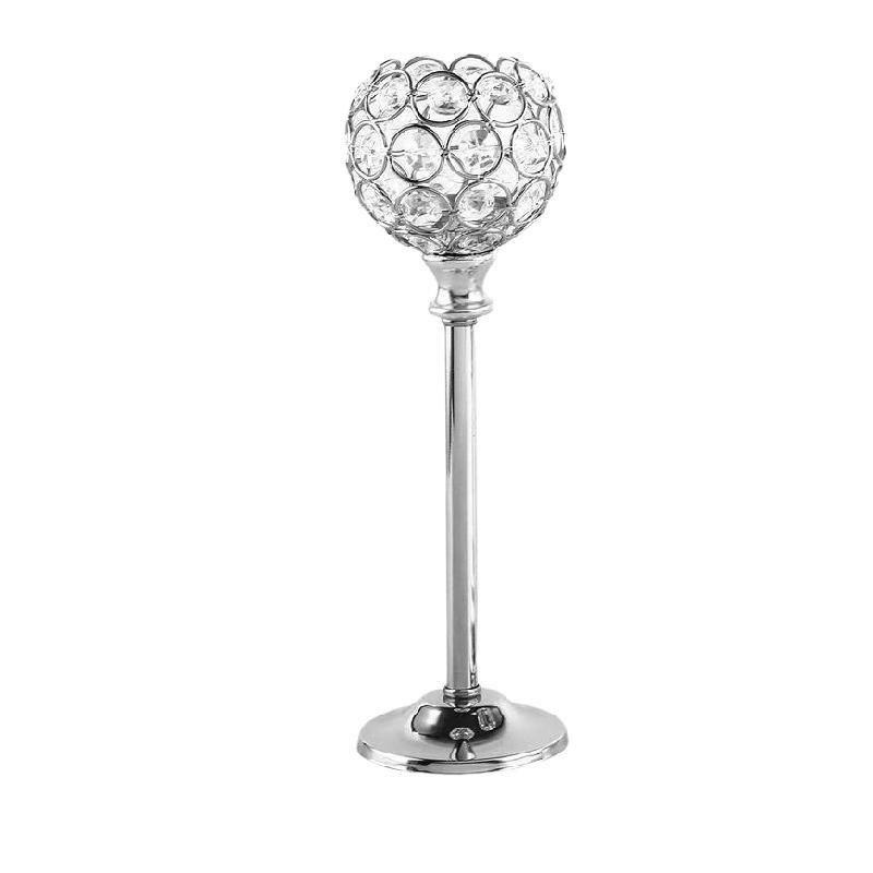 Candelaria de cristal de estilo europeo ornamentos metálicos creativos bodas hoteles hogares vela accesorios de cena artesanía