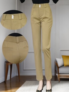 J 10545 Khaki Wide Leg Pants Women Casual ����ɫ���ѝ