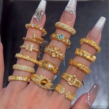 中古风麦穗拉丝锆石S925银戒指女穗穗平安小众设计高级感开口指环