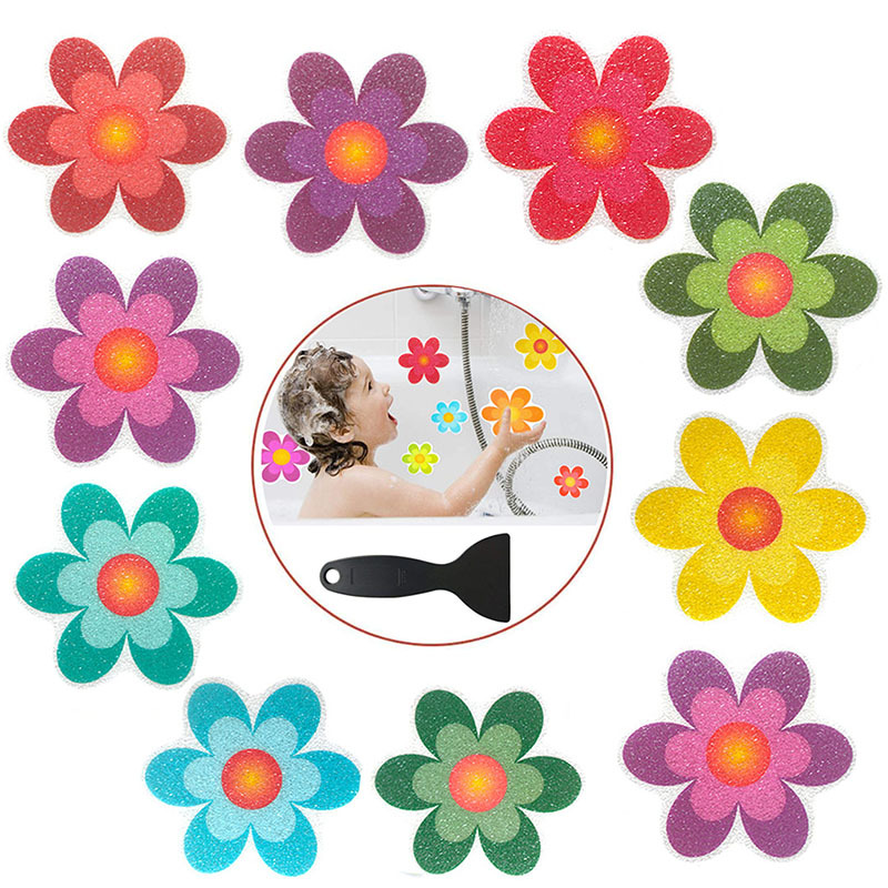 Transfronterizo en stock baño bañera carta de dibujos animados perro garra flor color impermeable antideslizante pegatinas PEVA