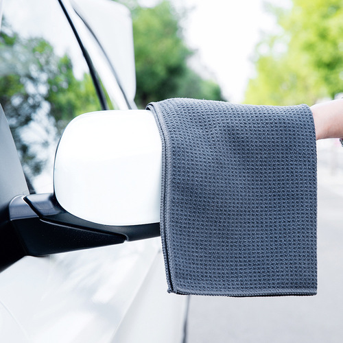 Factory Direct Supply Honeycomb Cloth Pineapple Wood Car Cleaning Towel Thickened Ultra-fine Fiber Waffle Large Size Car Washing Towel 