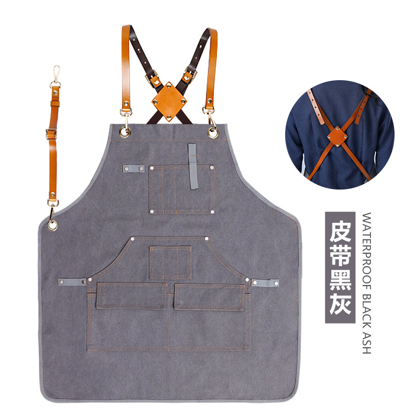 Comercio exterior engrosada lienzo delantal impermeable moderno simple ropa de trabajo estilo industrial hecho a mano electricista carpintería delantal al por mayor