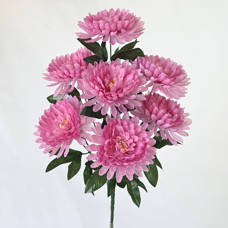Fábrica mayorista de simulación de 7 flores ricas y lujosas flores simuladas decoración floral paisajismo simulación flores falsas flores flores falsas flores flores falsas flores de crisantemo