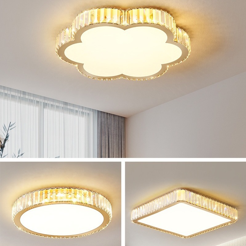 Lámpara de techo de cristal de lujo estilo europeo, moderna y elegante, para sala, comedor y dormitorio