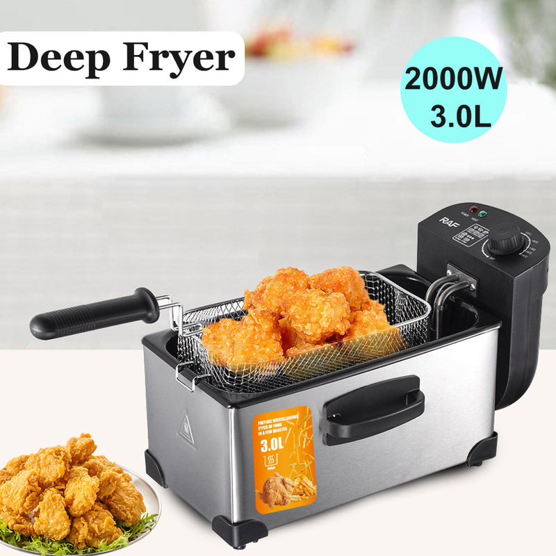 Cross-border 110V U.S. gauge electric fryer 3L household small electric fryer electric fryer fryer potato chips machine stall fryer string