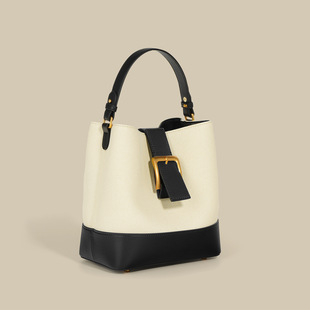 Soft Waxy Cowhide Bucket Bag 2025 New Large-Capacity Commuter Bag Niche Casual Shoulder Genuine Leather Women's Bag