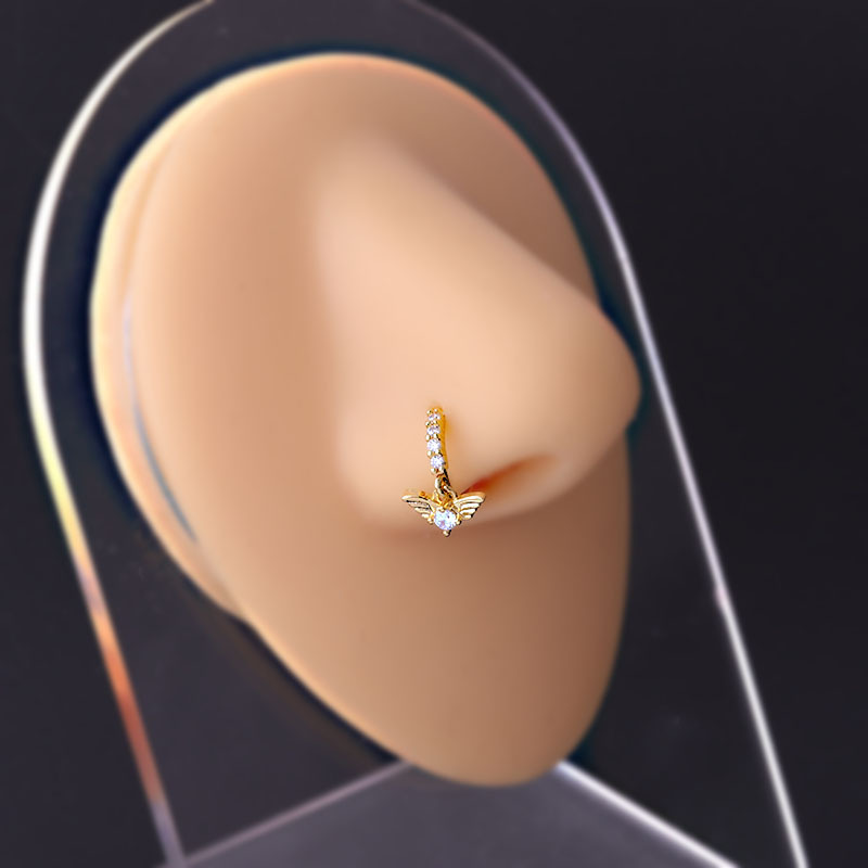 Flower Pattern Women'S Gender New Nose Ornaments Stars Moon Heart Flowers Cross Zircon Copper Jewelry Nose Pin