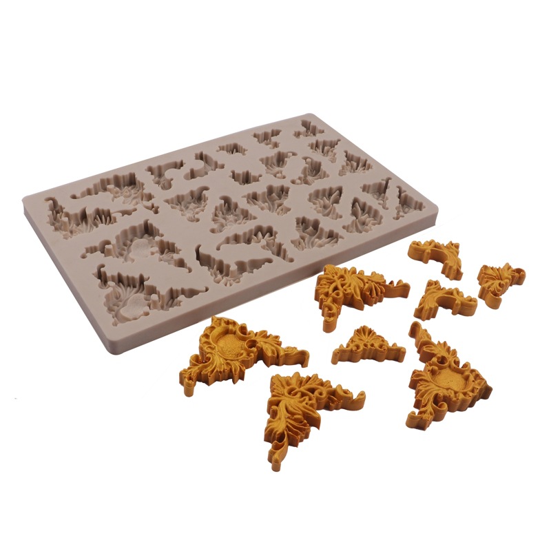 Herramientas para hornear una variedad de estilo europeo retro en relieve molde de pastel de fondant molde de silicona de chocolate DIY molde epoxi