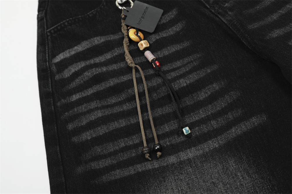 ​​Men's Loose Fit Streetwear Denim Pants With Embroidery & Dagger Charm - Hip Hop Washed Jeans For Casual Wear (Black, S-4XL)​​_viptrois.com