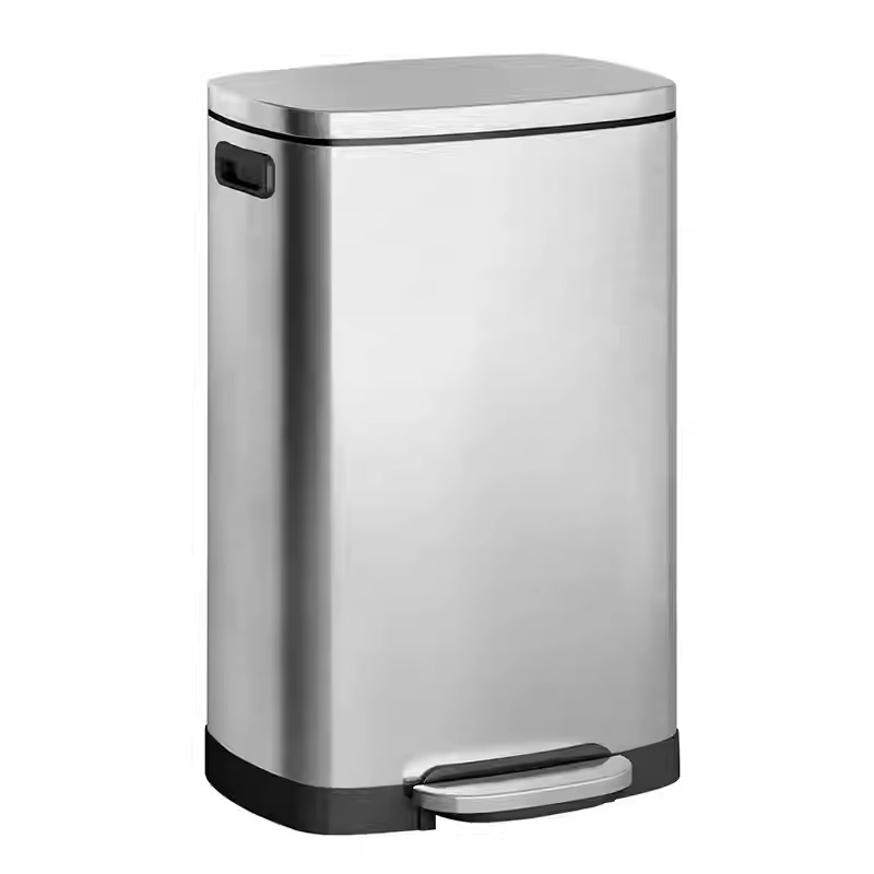 Basurera de acero inoxidable cocina doméstica pie con cubierta hotel oficina comercial super grande capacidad 50 litros
