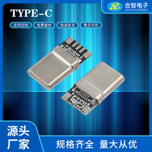 type-c16P公头OTG5.1K电阻五芯带板公头ctoc充电公头3.1USB接口