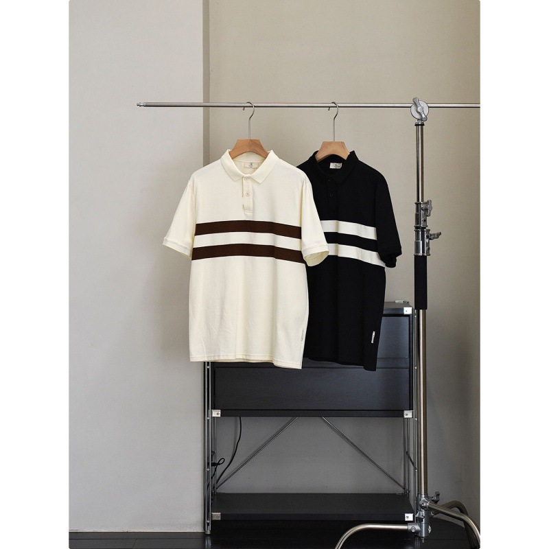 Nuevo diseño, moda, marca de moda, camiseta de manga corta, transpirable, camisa POLO de solapa a juego de color casual juvenil, top de hombre