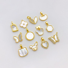 18K����ɫ�ؐ����������ʯ���ĵ�������ֹ�diy����朲���