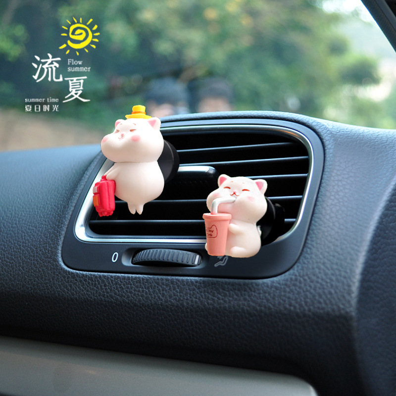 Clip de perfume de salida de aire del automóvil, dibujos animados de automóviles, decoración de aroma del automóvil, clip de aire acondicionado, adorable Daisy, artículos de interior del automóvil