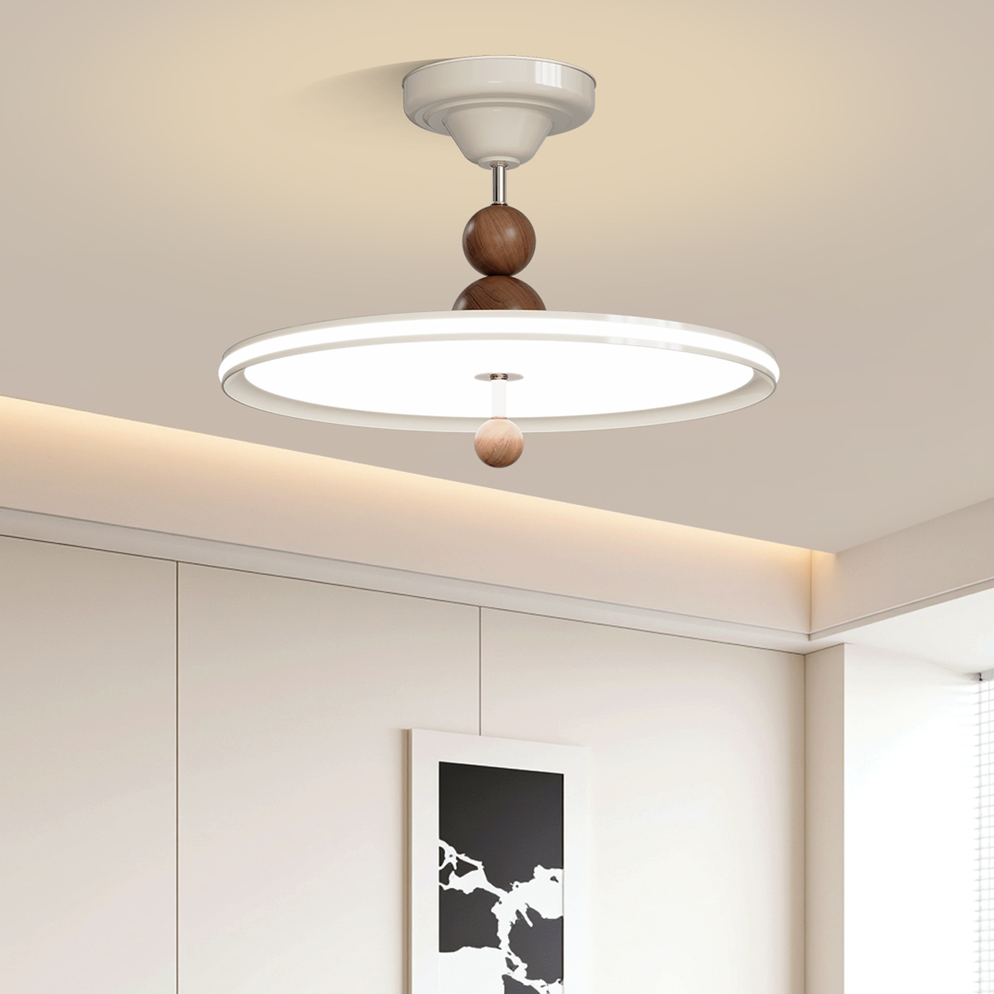 Luz de techo del dormitorio francés crema viento 2026 nuevo dormitorio de alto nivel luces de estudio platillos voladores luz de techo 293L