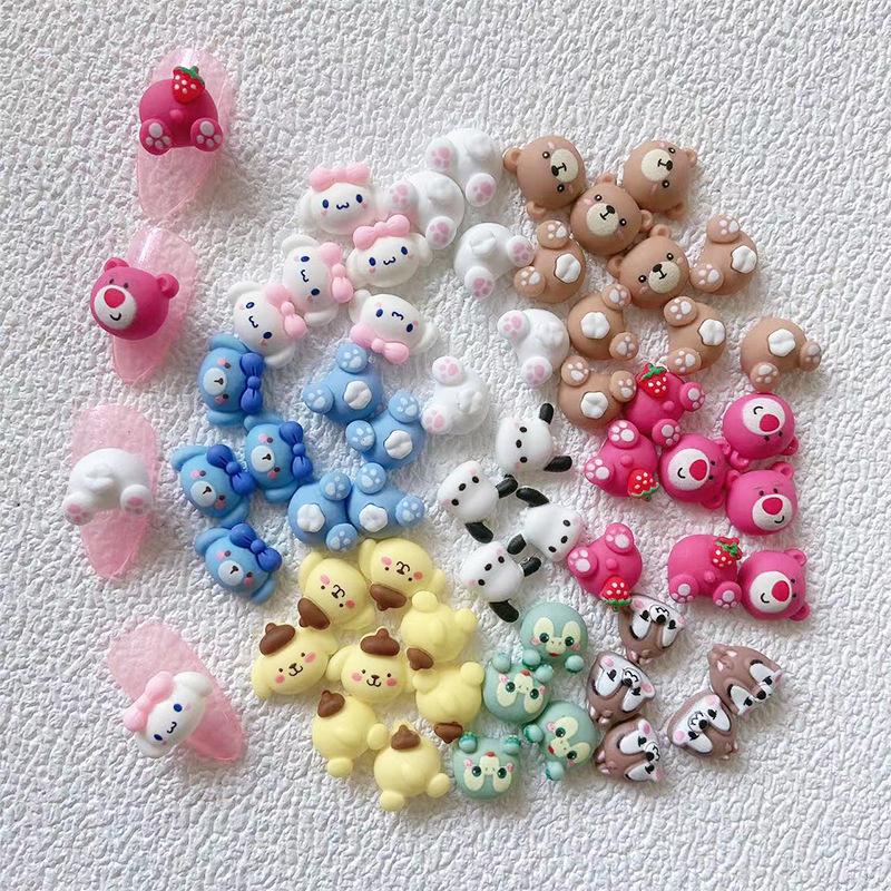 New Sanrio simulation cartoon manicure mini pudding big ear dog butt diy cream resin jewelry accessories
