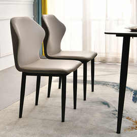 轻奢皮革餐椅家用现代简约批发餐桌椅子靠背凳舒适软包欧式酒店椅