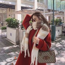 2021圈圈纱新款ac格子围巾加长加厚网红直播专供围巾披肩厂家直销