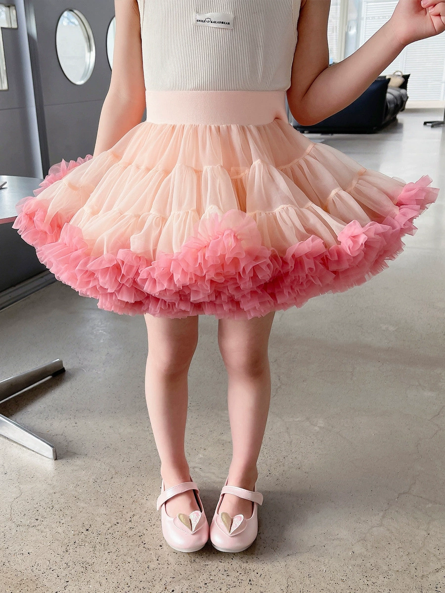 2025 новый балетная юбка? tutu skirt детская пушистая юбка выпуклая юбка второго поколения Gabonese girl cake skirt