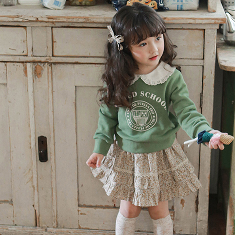 女童宽松卫衣2023草莓珊韩国童装女童卫衣洋气棉套头上衣儿童T恤