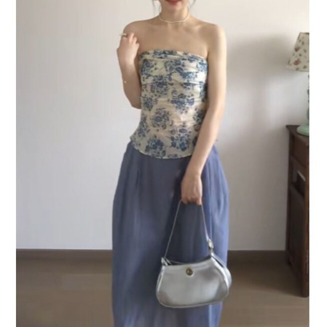 复古独特绝美抹胸吊带半身裙两件套巨好看的裙子套装2025夏季新款|undefined