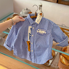 Children's shirts 2023 autumn new children's shirts boys and girls long-sleeved boys' shirts Korean version one piece drop shipping