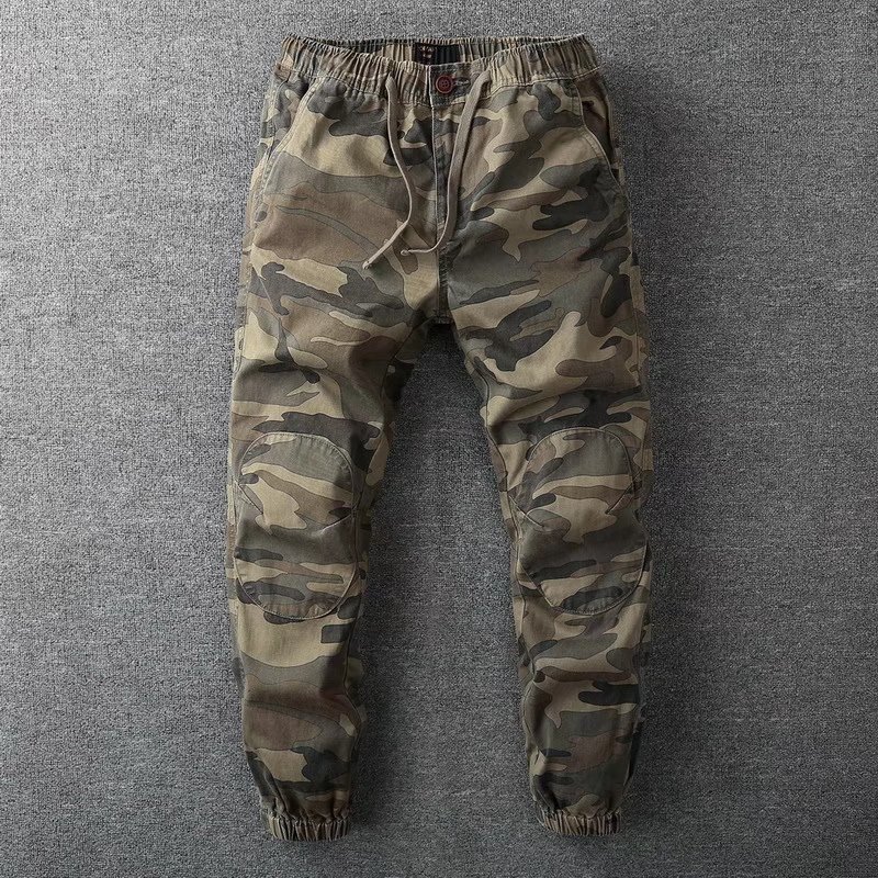 Military Green Men's Sports Camouflage Nine-Point Pants Overalls Autum Casual Pants Trendy Leg Binding Youth Fashion Trendy Brand