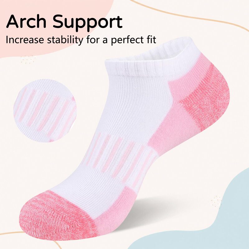 Women's cotton ankle socks, thickened, cushioned, breathable, low-cut, non-binding, suitable for sports, running, daily commuting, and sweat-absorbent Women's cotton ankle socks, thickened, cushioned, breathable, low-cut, non-binding, suitable for sports, running, daily commuting, and sweat-absorbent