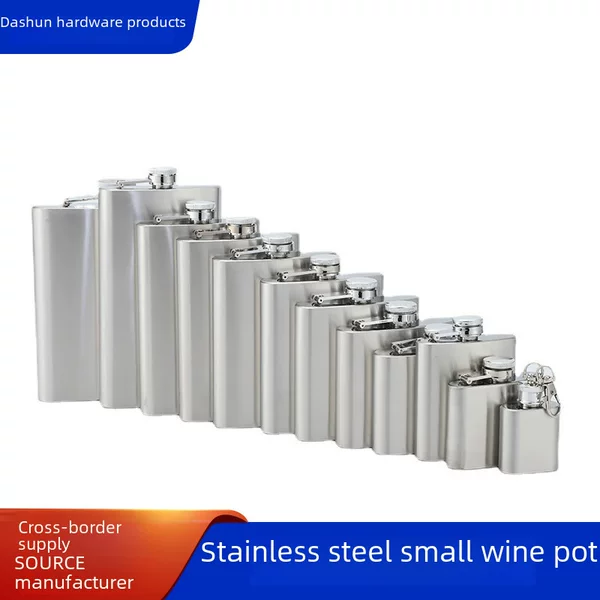 Amazon Stainless Steel Flask 1-18oz Portable Car-Mounted Water Bottle Stainless Steel Flask Wine Bottle Export