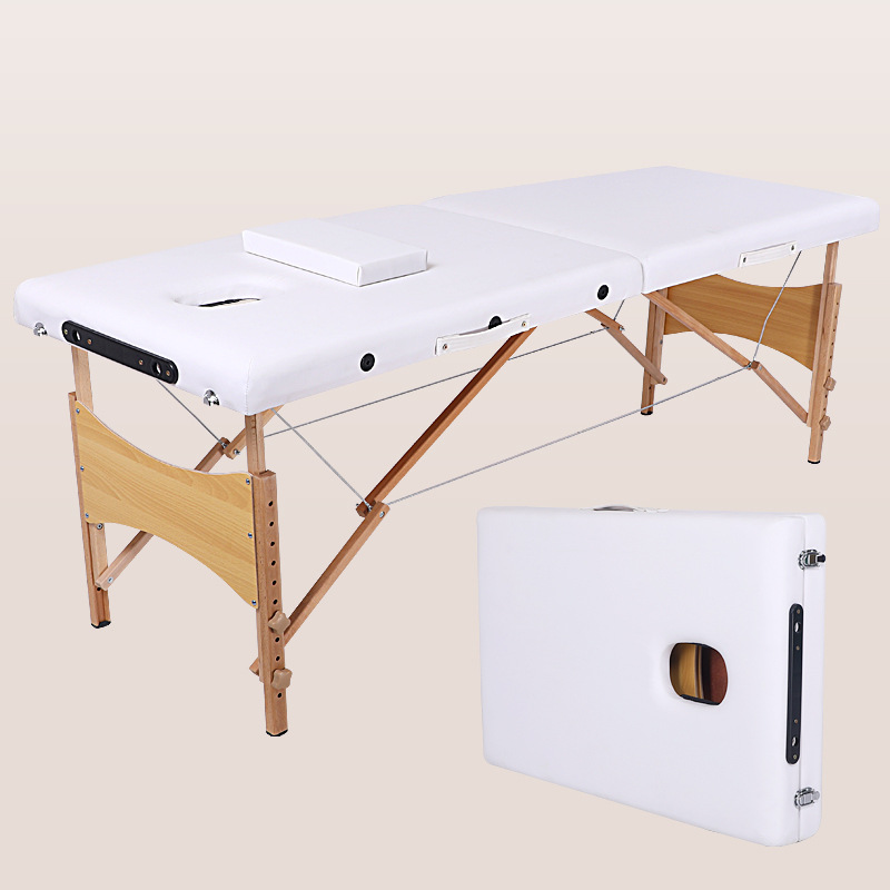 Camilla de Masaje Plegable de Madera, Ajustable en Altura, para Terapia China y Masajes