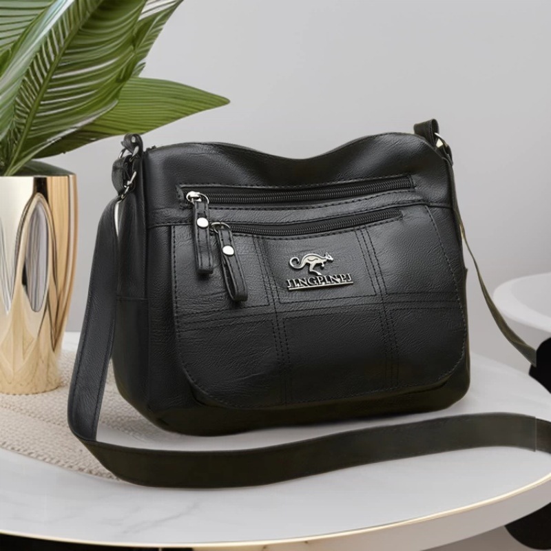 New Retro Women's Bag, Multi-Layered, High-End Bag for Middle-Aged Women, Fashionable Mom Bag, Pu Shoulder Bag, Large Capacity