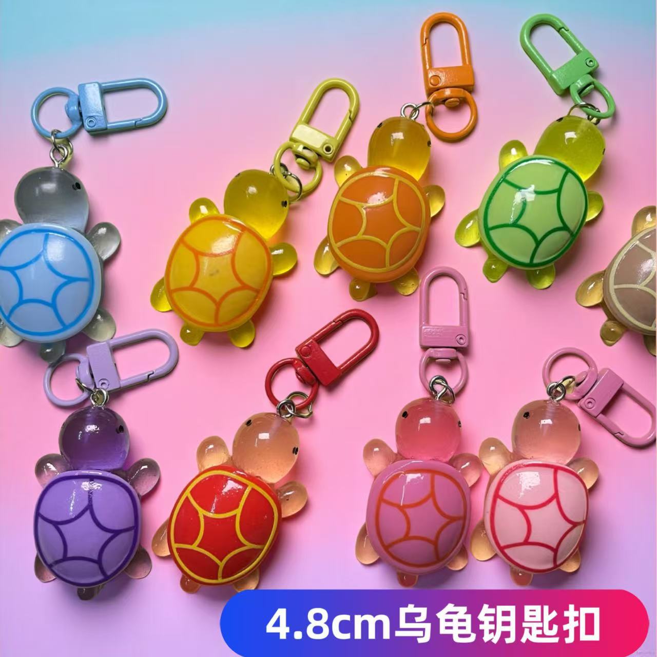 Creative Cartoon Cute Glow-in-the-Dark Little Turtle Keychain Pendant Couple Bag Accessory Car Keyring Gift