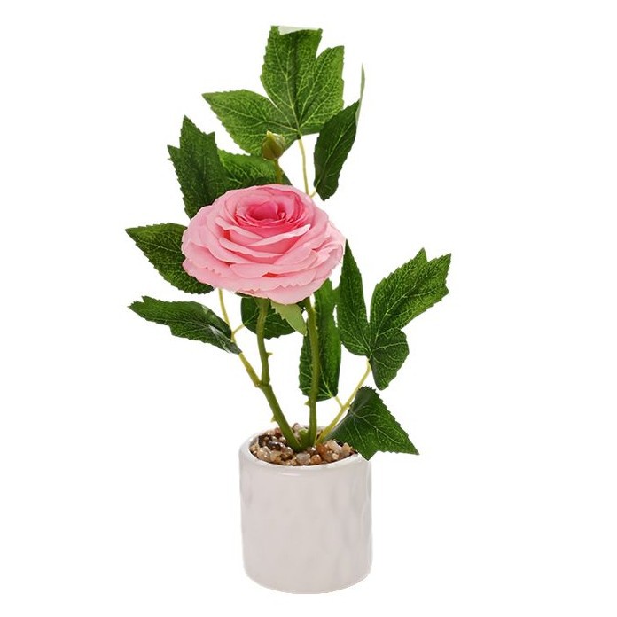 flores falsas estilo pastoral camellia pequeña flor de simulación bonsai flor de moda decoración creativa plantación verde artificial simulación maceta image 6